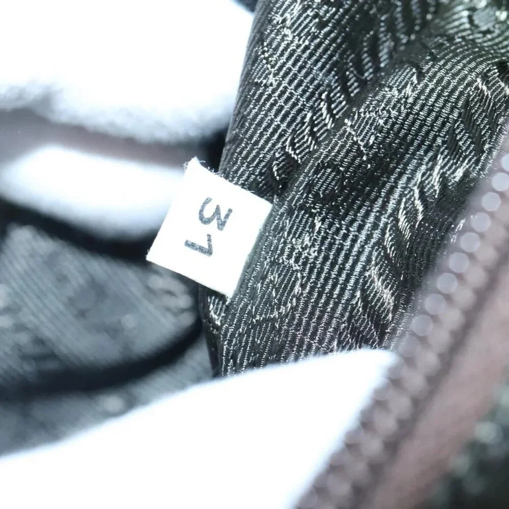 PRADA Tote Bag Nylon Plastic Beige Silver Auth 99542 - Picture 11 of 16